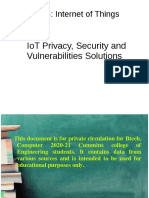 Unit 6: Internet of Things: Iot Privacy, Security and Vulnerabilities Solutions