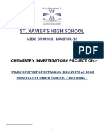 Chemistry Project On Study of Effect of Potassium Bisulphite As Food Pre Servative Under Various Conditions