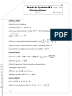 Devoir de Synthèse N°1 - Math - 1ère AS (2021-2022) MR Bouzouraa Anis