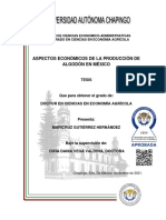 Aspectos Económicos de La Producción de Algodón en México: Tesis