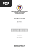 Primera Entrega, Proyecto Final Control Estadistico de Calidad