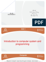 CH-1 Introduction To Computer System and Programming