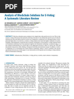 Analysis of Blockchain Solutions For E-Voting A Systematic Literature Review