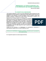 El Concepto de Alfabetización. Los Saberes Implicados y Las Metas