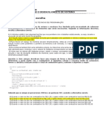 Avaliação Unip Analise e Desenvolvimento de Sistemas Linguagem e Ténicas de Programação