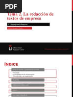 Tema 2. La Redacción de Los Textos de Empresa