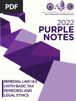 2022 AUSL Purple Notes in Remedial Law I & II (With Basic Tax Remedies) and Legal Ethics