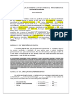 Modelo Sociedade Ltda Unipessoal Quotas em Tesouraria