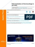 Electric Field Modulation of Thermovoltage in Single-Layer Mos