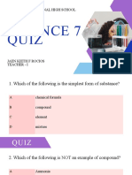 Science 7 - Quiz 1 (Pure Substances and Mixtures)