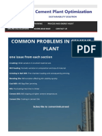 Common Problems in Cement Plant: One Issue From Each Section