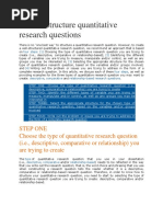 How To Structure Quantitative Research Questions