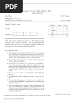 Computer Science 3IS3 Midterm Test 1 Solutions