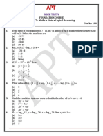 Mock Test-V Maths