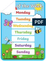 Days of The Week Display Poster