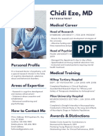 Blue and Dark Blue Psychiatrist Medical Resume