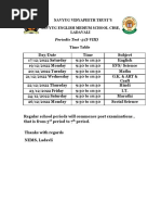 Periodic Test 3 Time Table For Grade 1st To 8th