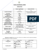 Syntaxe Algo C Matlab