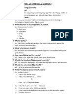 Class:-Vii Chapter: - 2 Scratch-I: Ans. Scratch Is The Computer Programming Language That Makes It Easy and Fun To