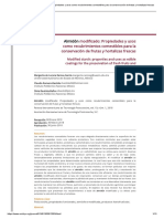 Almidón Modificado - Propiedades y Usos Como Recubrimientos Comestibles para La Conservación de Frutas y Hortalizas Frescas