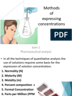 Unit 2 Methods of Expressing Concentration