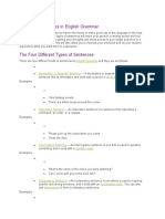 The Sentence Types in English Grammar