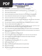 Electrochemistry (Physical Assignment)