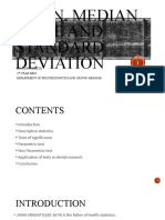 Mean, Median, Mode and Standard Deviation