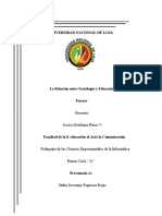 La Relacion Entre Sociologia y Educacion