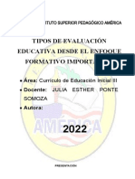 Tipos de Evaluación Educativa Desde El Enfoque Formativo Importancia