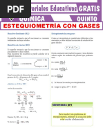 Estequiometría Con Gases para Quinto Grado de Secundaria