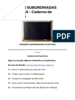 Orações Subordinadas Adjetivas - Caderno de Exercícios