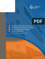 La Normativa 09-15 La Formacin Docente de Calidad en Rep. Dom. en El ISFODOSU