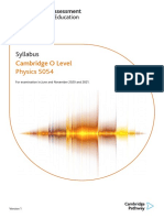 Syllabus CIE Physics 5054 Summary 20-21