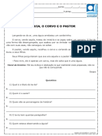 Interpretacao de Texto A Aguia o Corvo e o Pastor 3 Ou 4 Ano