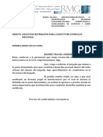 Objeto: Solicitar Intimación para Constituir Domicilio Procesal