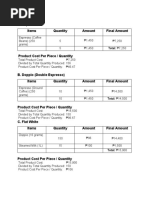 Product Costing Coffee