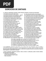 Ejercicios de Sintaxis