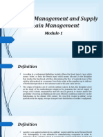 Logistics Management and Supply Chain Management