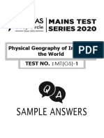 MT (GS) - 1 - SA - Physical Geography of India & The World