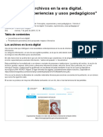 Clase 0 - Los Archivos en La Era Digital. Conceptos, Experiencias y Usos Pedagógicos