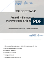 Aula 03 - Projetos de Estradas (Elementos Planimétricos e Altimétricos)