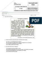 5º Ano Leitura e Interpretação de Texto de Divulgação Científica - Lixo Orgânico e Inorgânico - Produção Escrita