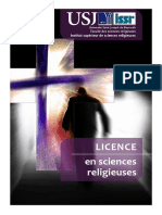 Licence en Sciences Religieuses