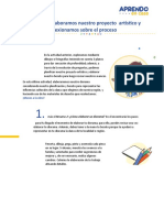 Actividad 3: Elaboramos Nuestro Proyecto Artístico y Reflexionamos Sobre El Proceso