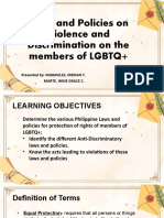 Laws and Policies On Violence and Discrimination Against The LGBTQ+