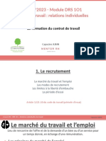 LRH 22 23 - DRS 1O1-2 - La Formation Du Contrat de Travail