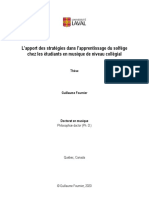 L'apport Des Stratégies Dans L'apprentissage Du Solfège Chez Les Étudiants en Musique de Niveau Collégial