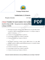 Trabalho Pratico #1 de Matematica 10 Classe II Trimestre 2022