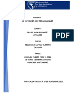 Perfil de Puesto para El Área de Traige Obstétrico en Una Clínica de Maternidad